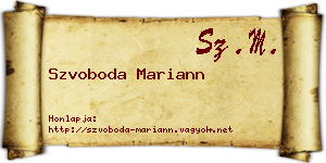 Szvoboda Mariann névjegykártya